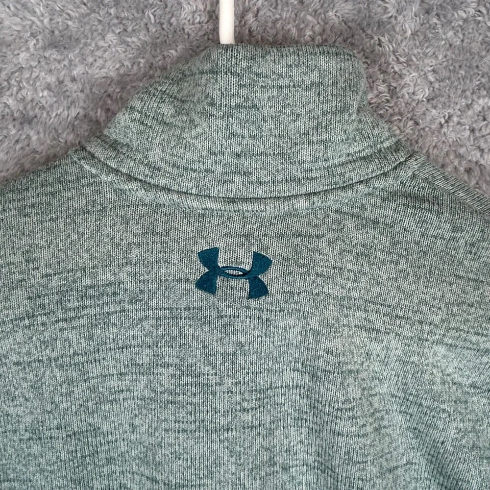 Under Armour Men's Speckled Fleece Quarter Zip Pullover Sweater Seafoam ‎ Size S